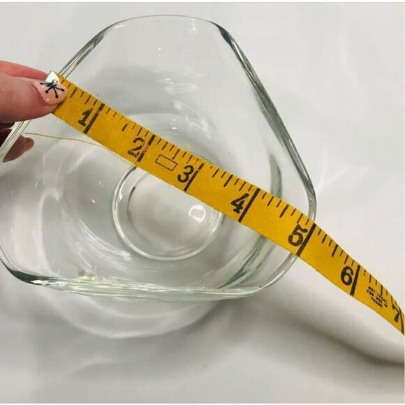 anchor hocking glass chip and dip replacement dip bowl clear vintage triangle - Picture 5 of 5